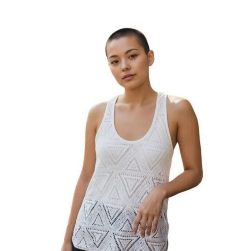 AEROPOSTALE WHITE MESH TRIANGLE DESIGN TANK TOP SZ.S GUC.